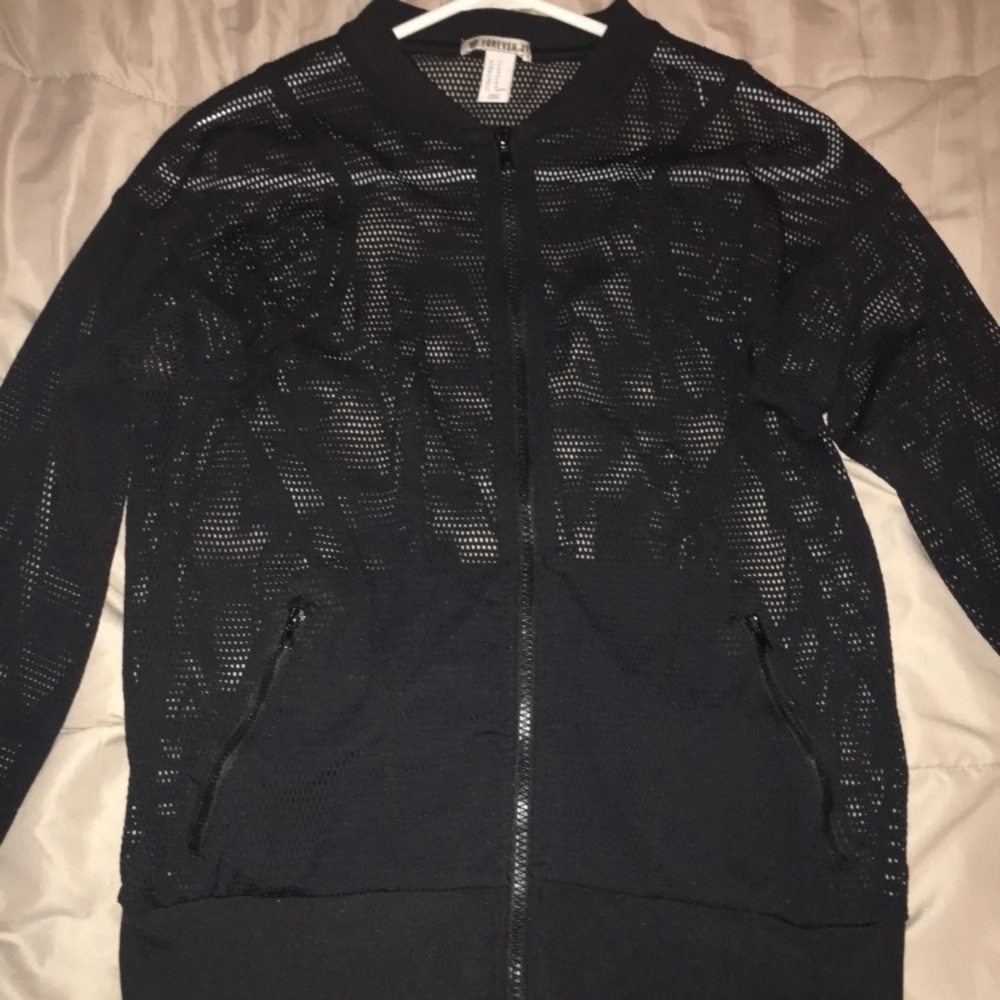 Forever 21 women athletic jacket mesh